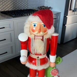 Vintage Steinbach Volkskunst Festive Santa Nutcracker with toy bag